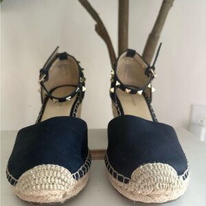 Marc Fisher Navy Blue Espadrilles with Ankle Strap